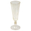 12 - Pack Plastic Champagne Glasses Gold Glittered Short Stem - Stylish Disposable Flutes with Detachable Base for Toasts 5oz - Linen Luxes