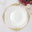 12 - Pack Plastic Dinner Plates Glossy White Swirl Rim - Durable Disposable Plates for Gatherings 10" - Linen Luxes