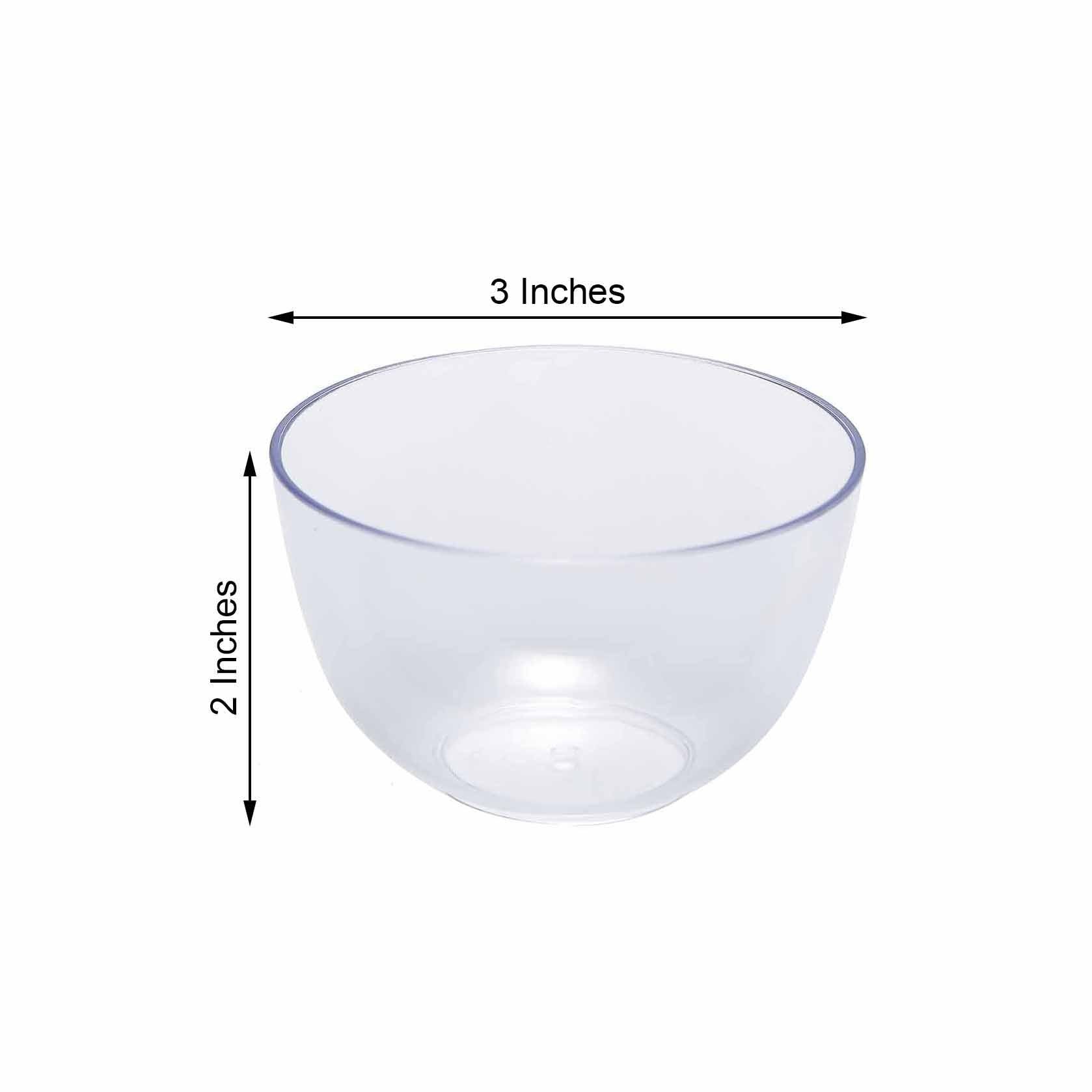 12 - Pack Plastic Mini Snack Bowls Clear - Compact Disposable Bowls for Parties 4oz - Linen Luxes