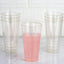12 - Pack Plastic Party Cups Clear Gold Glitter - Durable Disposable Tumblers for Drinks 17oz 6" - Linen Luxes