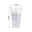 12 - Pack Plastic Party Cups Clear Silver Glitter - Durable Disposable Tumblers for Drinks 17oz 6" - Linen Luxes