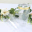 12 - Pack Plastic Party Cups Clear with Gold Rim - Durable Disposable Tumblers for Drinks 17oz 5.5" - Linen Luxes
