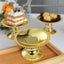 12-Pack Plastic Pedestal Cupcake Plates Mini Gold Mirror Finish Beaded Rim - Great for Displays 5"