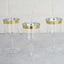 12 - Pack Plastic Short Stem Wine Glasses Clear/Gold Rim - Stylish Disposable Drinkware 6oz - Linen Luxes