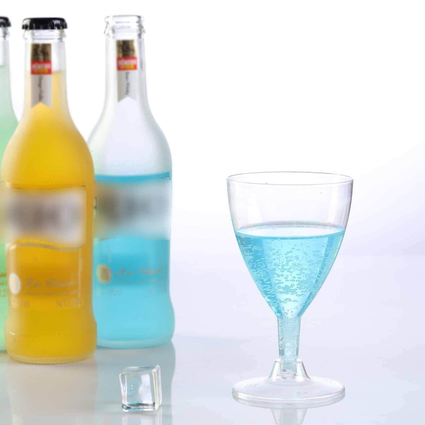 12 - Pack Plastic Wine Glasses Clear Short Hollow Stem - Stylish Disposable Cups for Wine 6oz - Linen Luxes