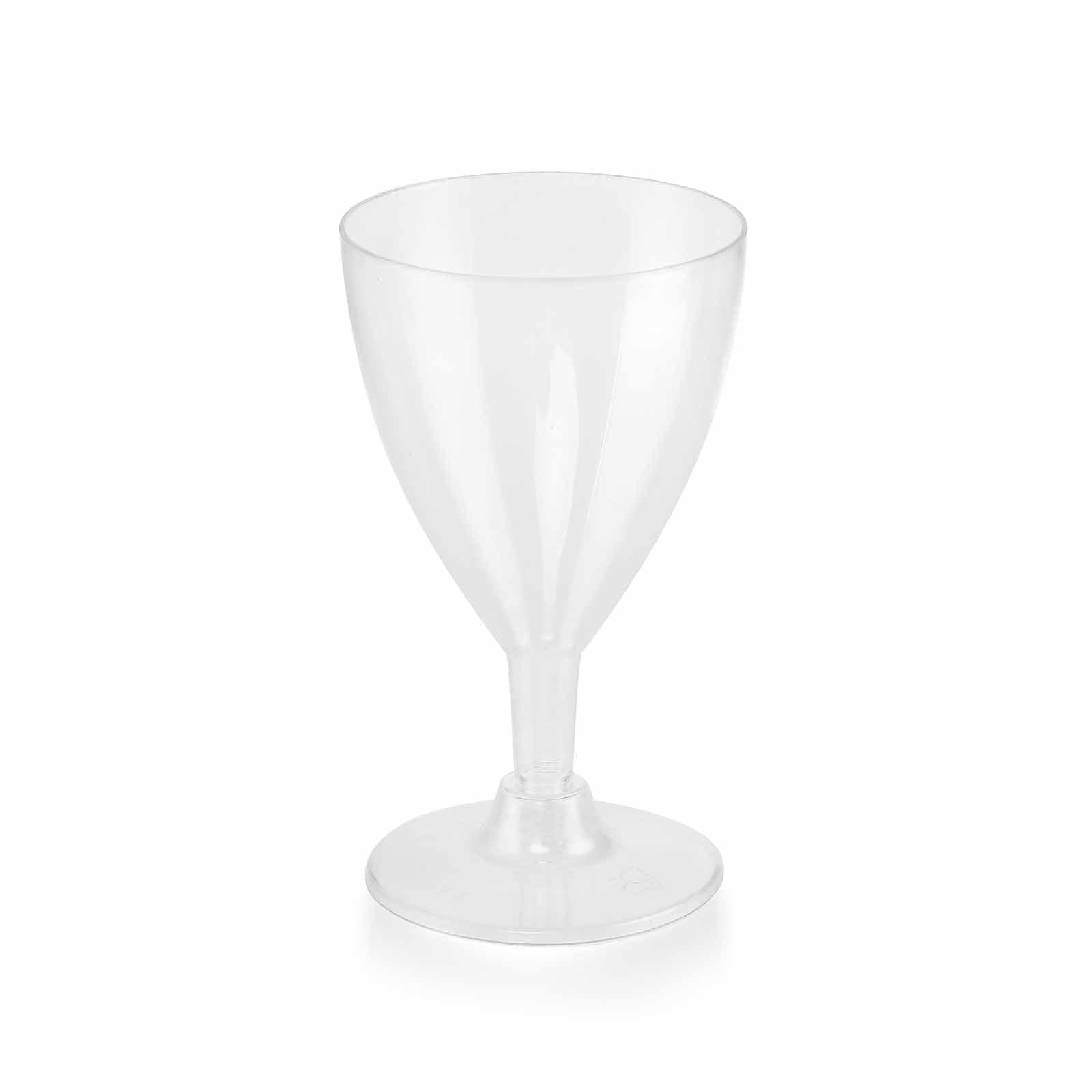 12 - Pack Plastic Wine Glasses Clear Short Hollow Stem - Stylish Disposable Cups for Wine 6oz - Linen Luxes