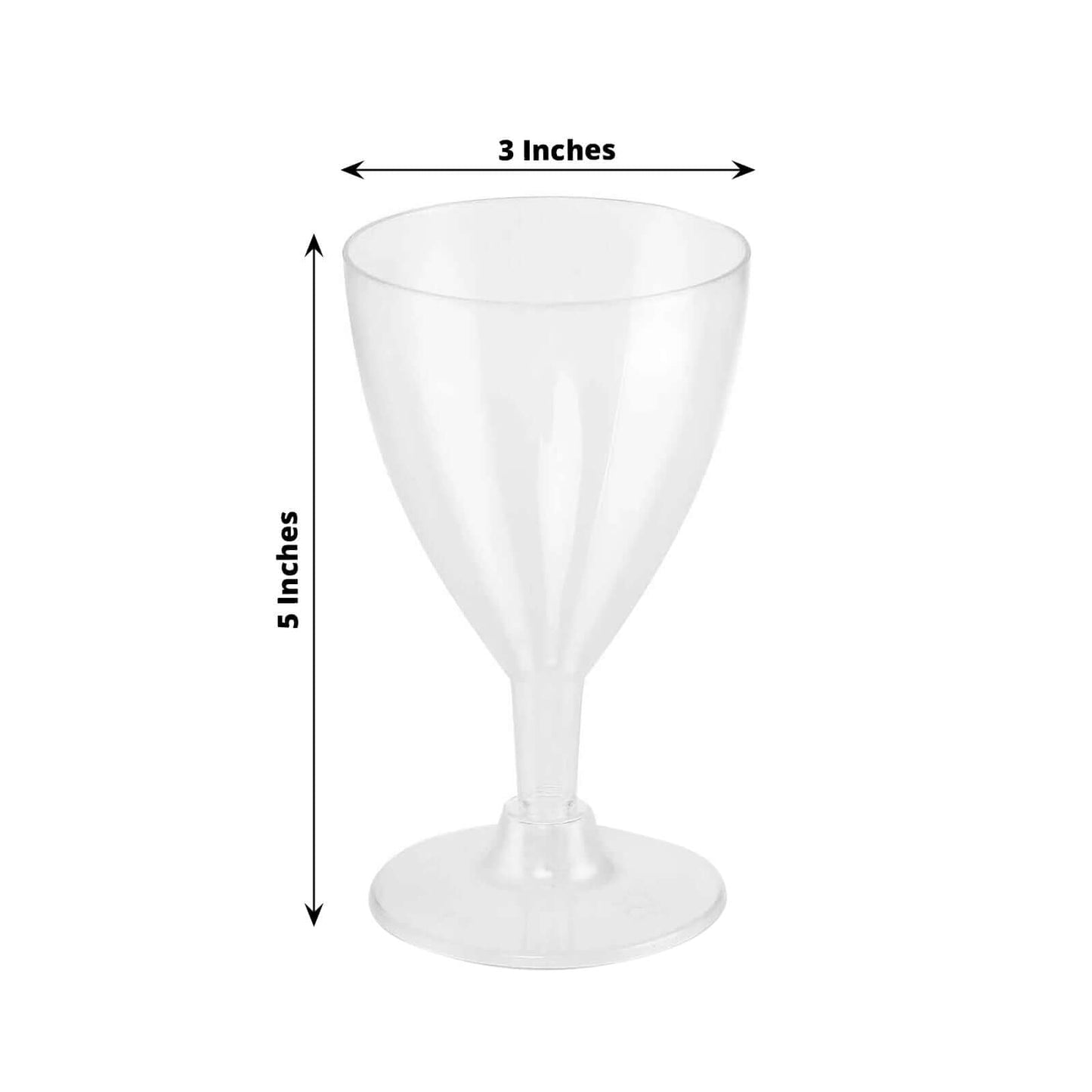 12 - Pack Plastic Wine Glasses Clear Short Hollow Stem - Stylish Disposable Cups for Wine 6oz - Linen Luxes