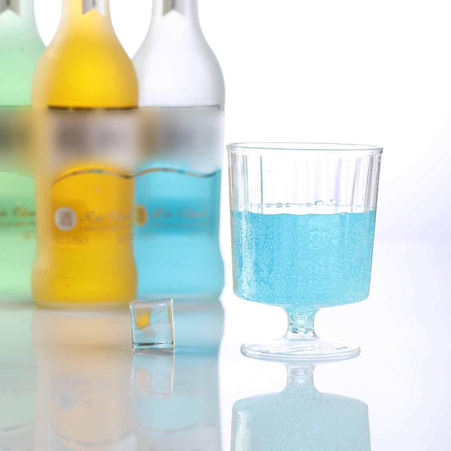 12 - Pack Plastic Wine Glasses Clear Short Stem - Durable Disposable Drinkware for Wine 8oz - Linen Luxes