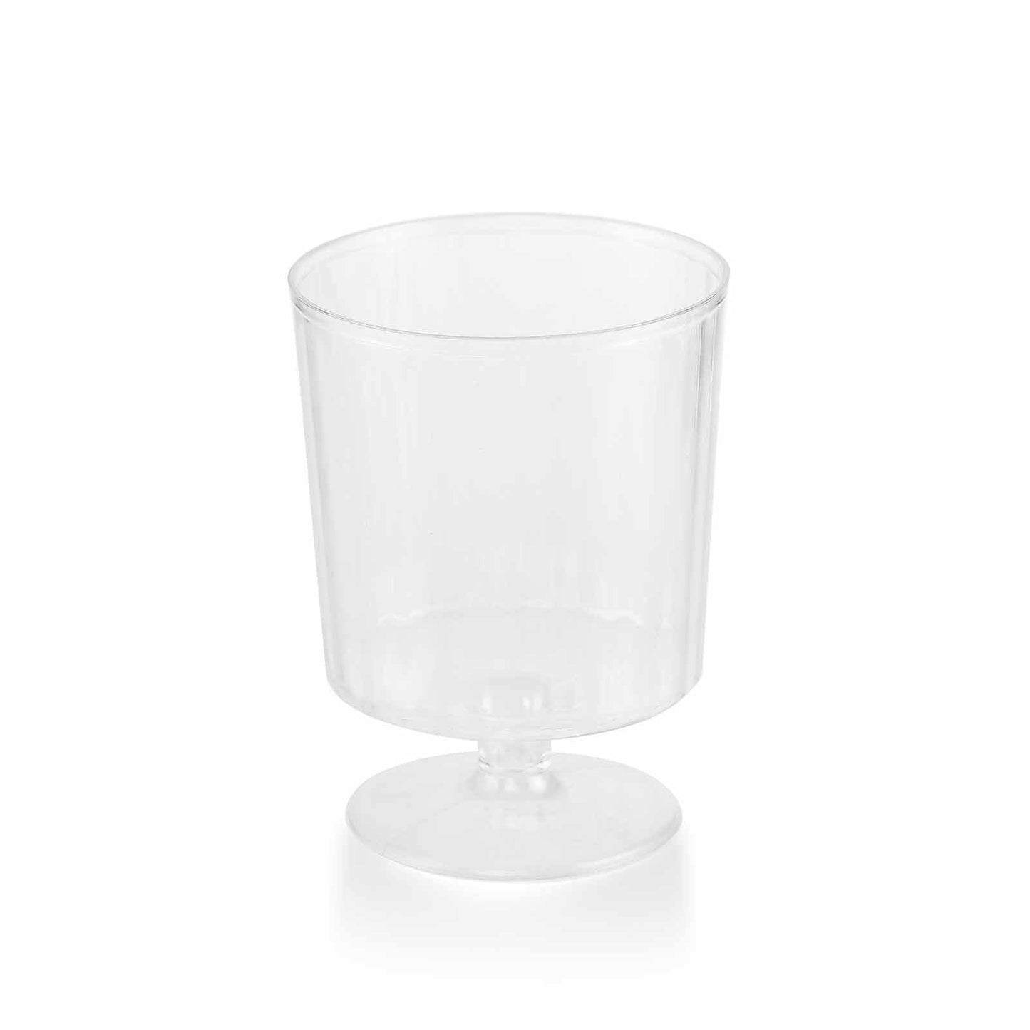 12 - Pack Plastic Wine Glasses Clear Short Stem - Durable Disposable Drinkware for Wine 8oz - Linen Luxes