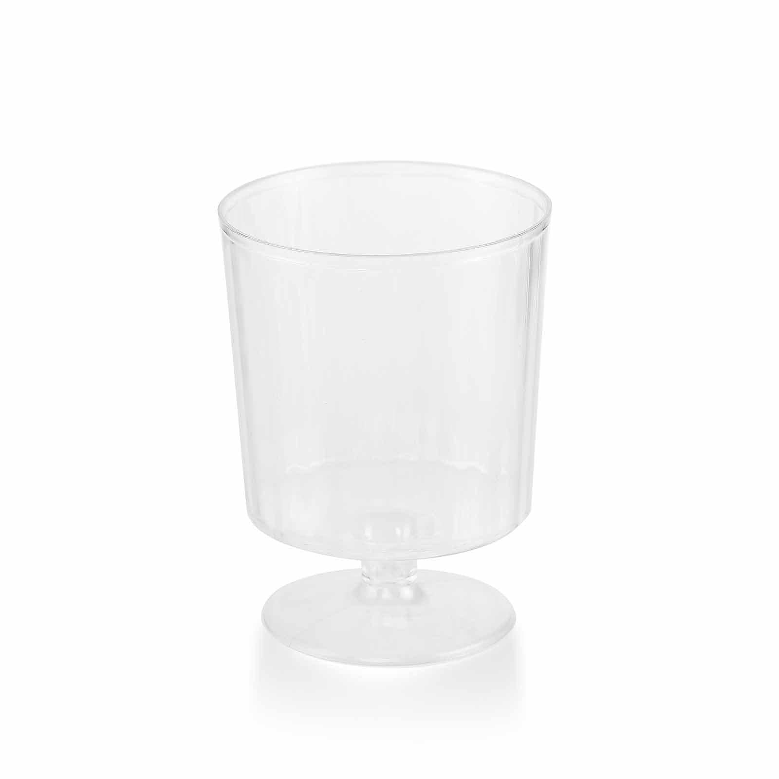 12 - Pack Plastic Wine Glasses Clear Short Stem - Durable Disposable Drinkware for Wine 8oz - Linen Luxes