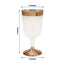 12 - Pack Plastic Wine Glasses Clear with Rose Gold Rim - Classy Disposable Cups with Detachable Base for Weddings & Special Occasions 6oz - Linen Luxes