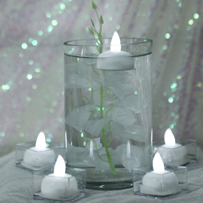12 - Pack Tealight Candles Flameless Design Cool White - Waterproof Floating LED Lighting - Linen Luxes