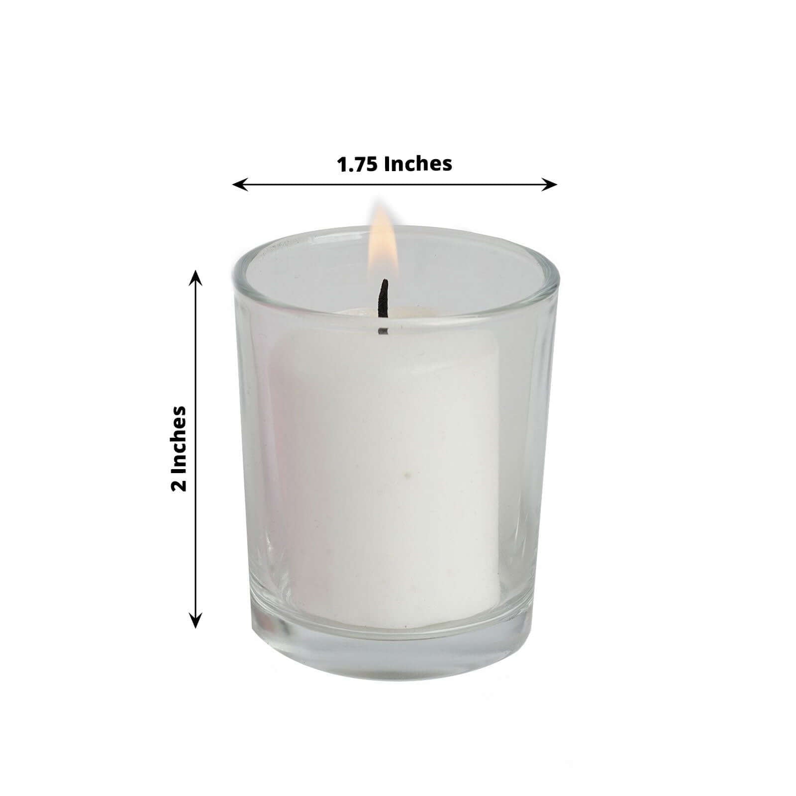 12 - Pack Votive Candle Set White with Clear Glass Holders - Tealight Candles for Decor - Linen Luxes