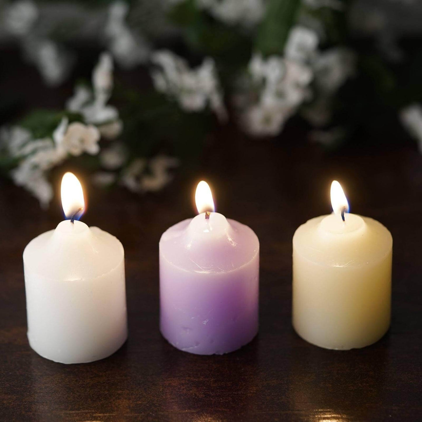 12 - Pack Votive Candles Mini Design White - Multi - Purpose Candle Decor for Events 2" - Linen Luxes
