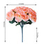 12" Peach Artificial Velvet - Like Fabric Rose Flower Bouquet Bush - Linen Luxes