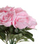 12" Pink Artificial Velvet - Like Rose Flower Bouquet - Linen Luxes