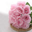 12" Pink Artificial Velvet - Like Rose Flower Bouquet - Linen Luxes