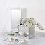 12" Silver Mirrored Acrylic Display Box, Pedestal Riser with Interchangeable Lid and Base - Linen Luxes