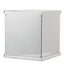12" Silver Mirrored Acrylic Display Box, Pedestal Riser with Interchangeable Lid and Base - Linen Luxes