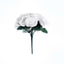 12" White Artificial Velvet - Like Fabric Rose Flower Bouquet Bush - Linen Luxes