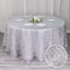 Polyester 120" Round Silver Tablecloth Metallic Fringe Shag Tinsel Table Cover