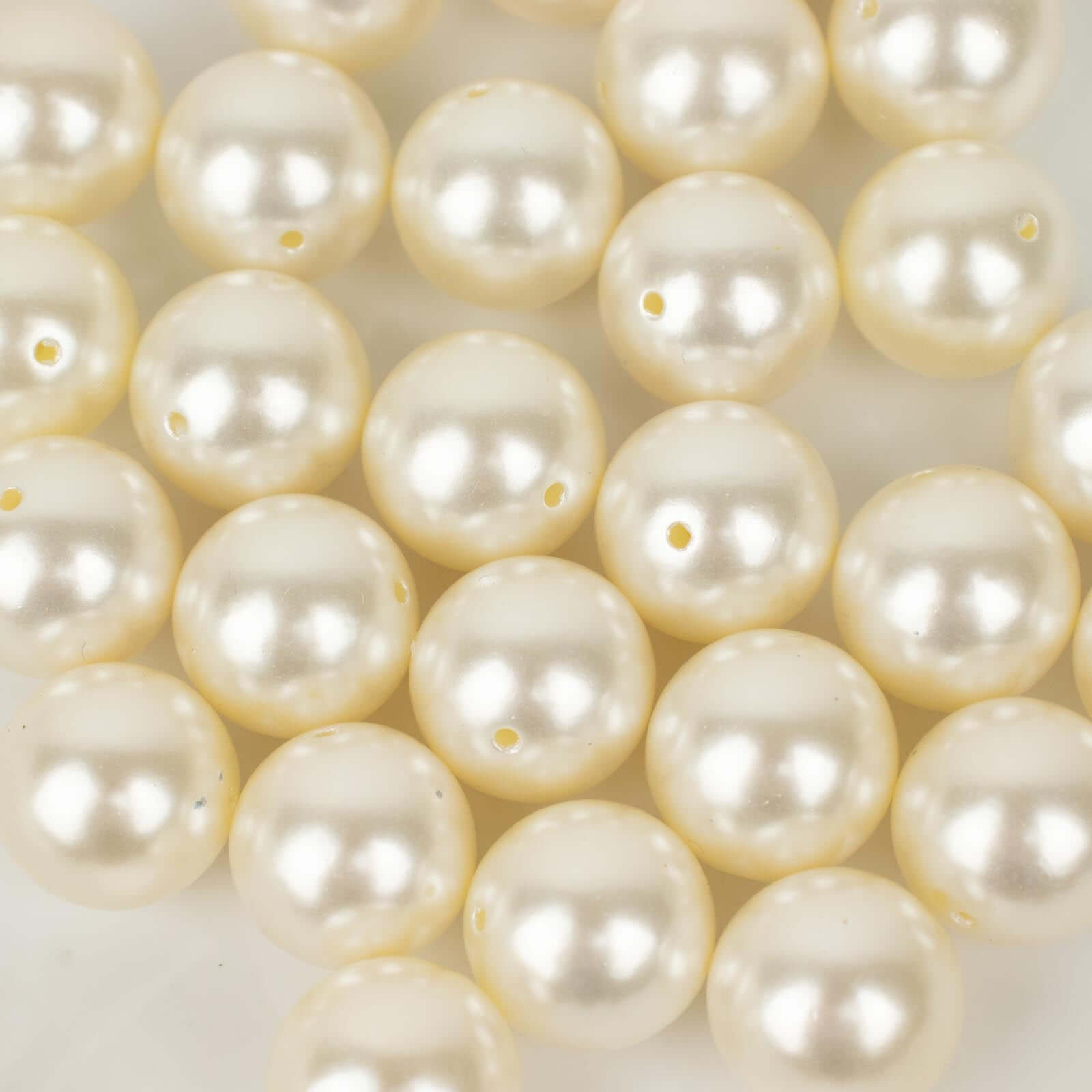 120 - Pack Faux Craft Pearl Beads Ivory - Glossy Beads with Holes for Vase Filler Jewelry Making Bridal Accessories & Event Decor 20mm - Linen Luxes