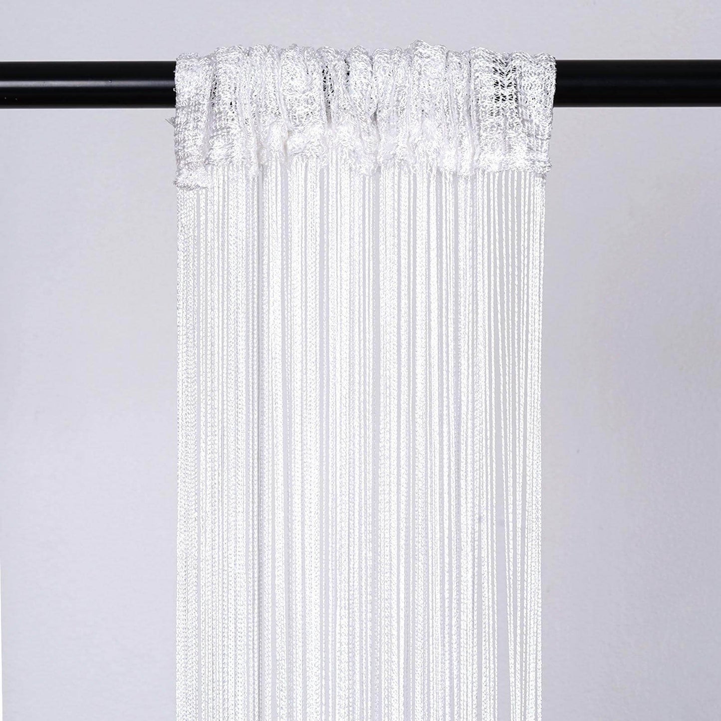 12ft Long White Silk String Tassels Backdrop Party Curtains - Linen Luxes