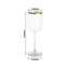 12-Pack 12oz Clear Plastic Wine Goblets with Gold Rim, Premium Disposable Long Stem Glassware - 9"