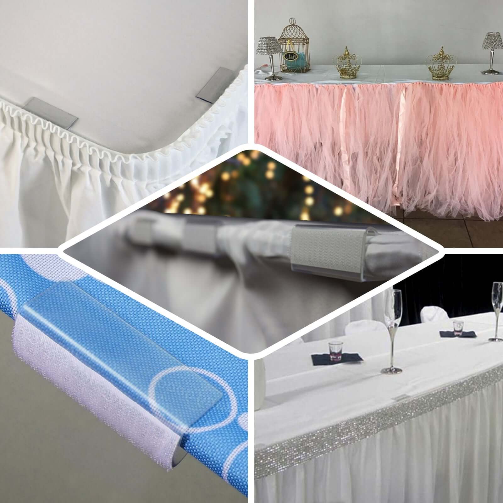 12Pcs 0.4" Adjustable Large Plastic Table Skirt Clips - Linen Luxes