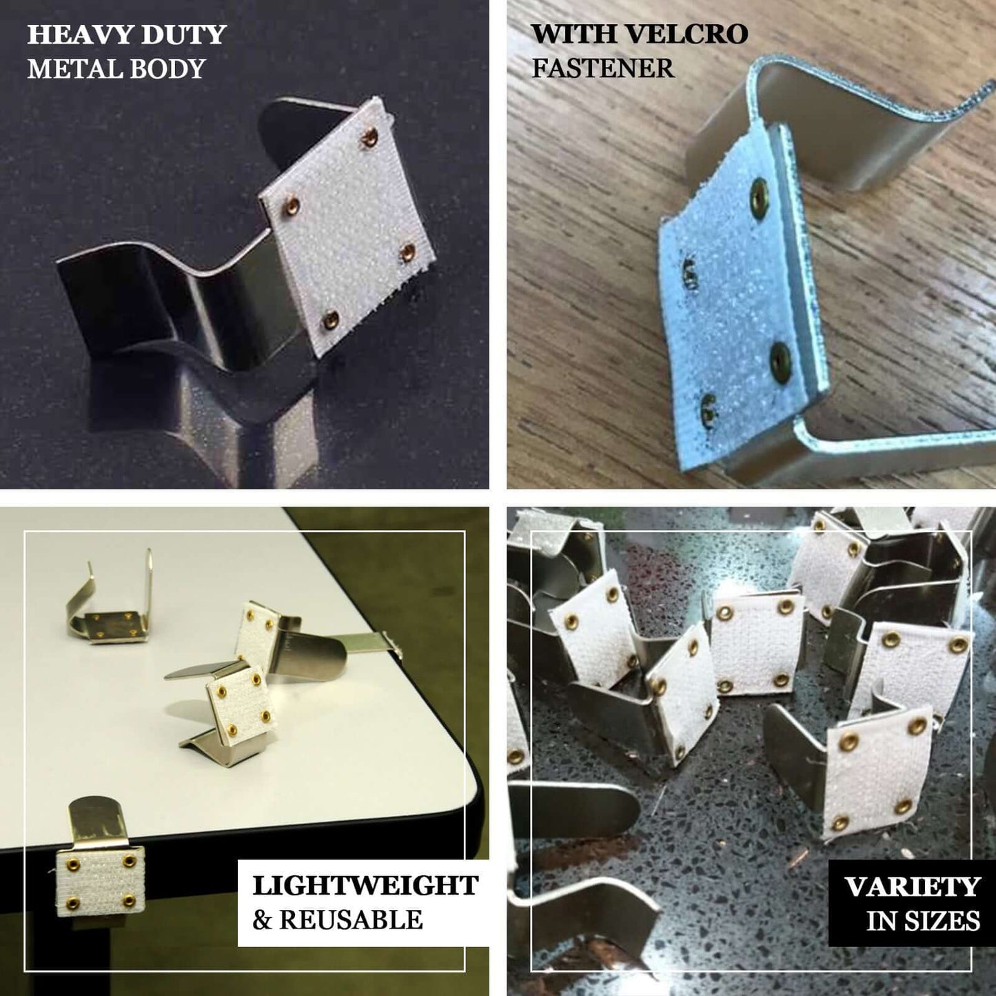 12Pcs 2" Metal Table Skirt Clips - Linen Luxes