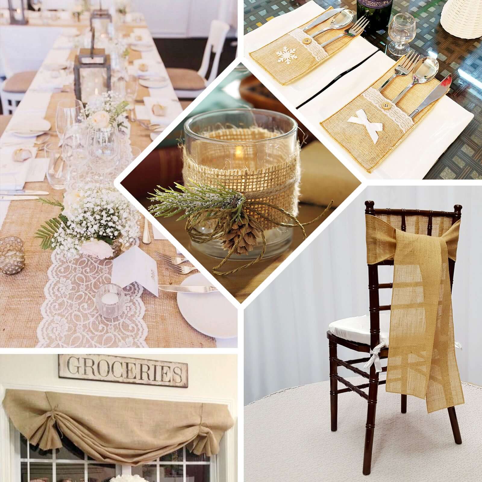 12"x10 Yards Natural Jute Burlap Fabric Roll, DIY Craft Fabric - Linen Luxes