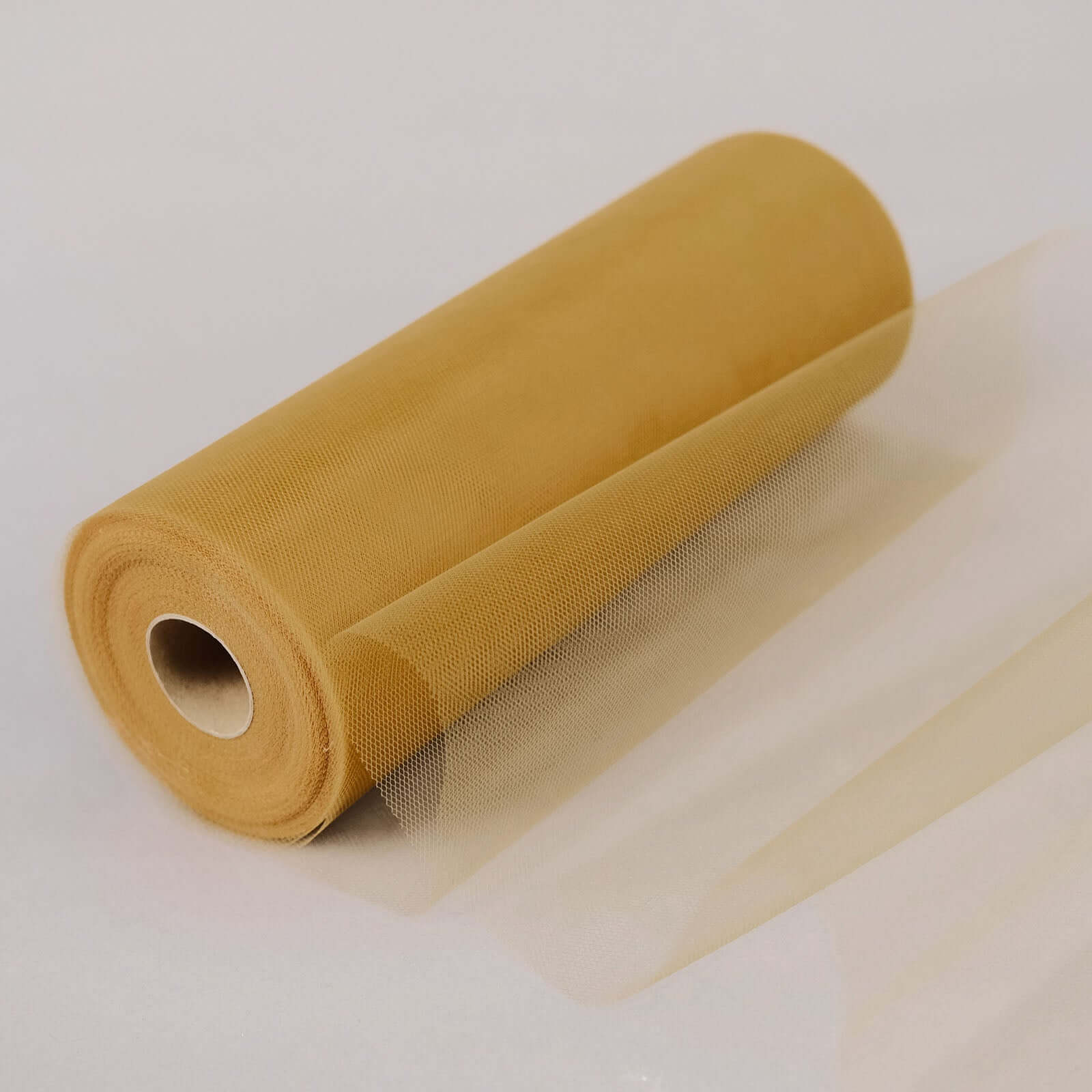 12"x100 Yards Gold Tulle Fabric Bolt, Sheer Fabric Spool Roll For Crafts - Linen Luxes