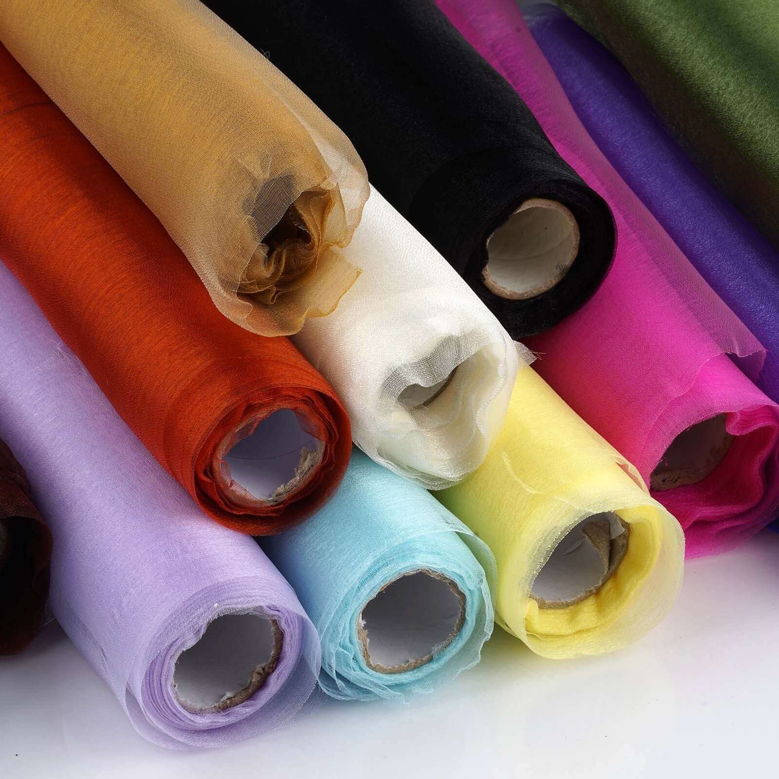 12"x10yd Black Sheer Chiffon Fabric Bolt, DIY Voile Drapery Fabric - Linen Luxes