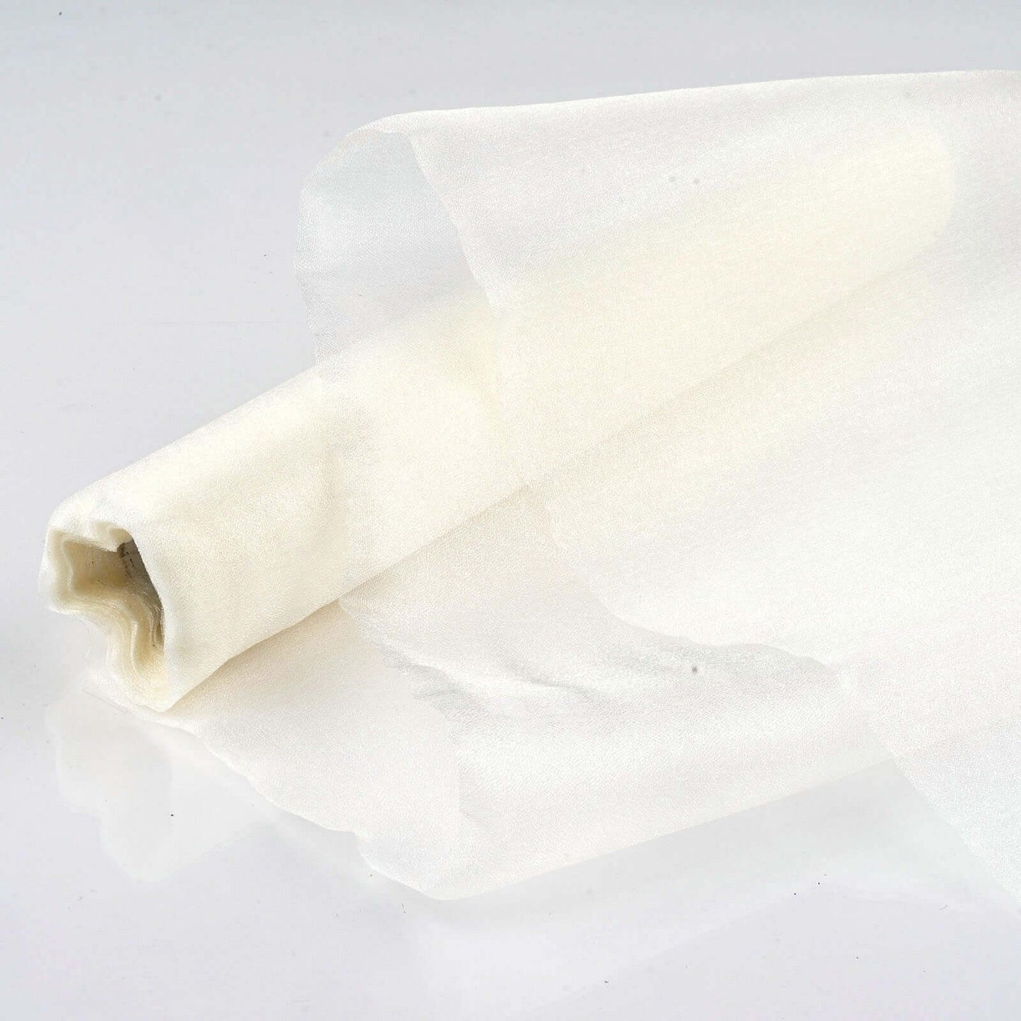 12"x10yd Ivory Sheer Chiffon Fabric Bolt, DIY Voile Drapery Fabric - Linen Luxes