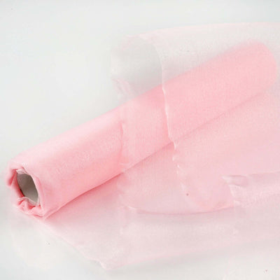 12"x10yd Pink Sheer Chiffon Fabric Bolt, DIY Voile Drapery Fabric - Linen Luxes