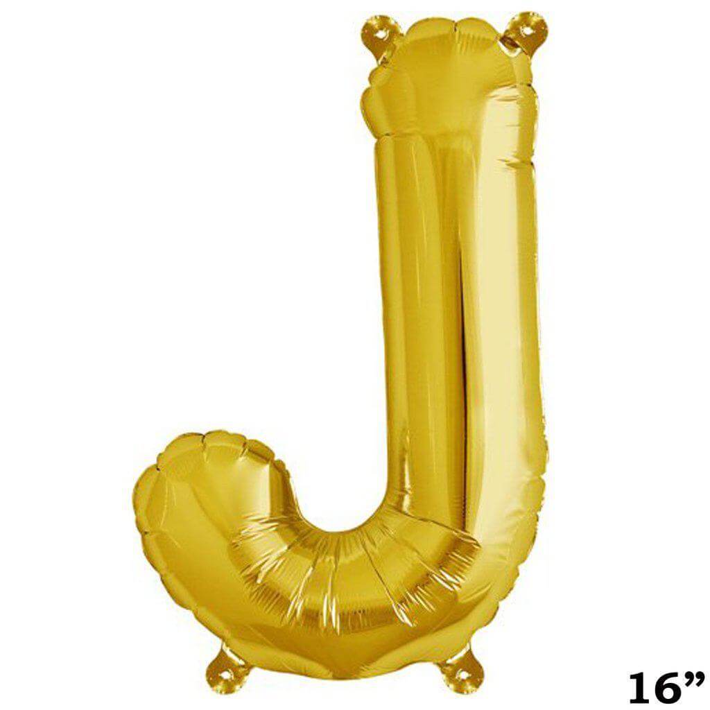 13" Gold Letter & Number Balloons, Shiny Metallic Mylar Foil Alphabet Balloons - Linen Luxes
