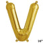 13" Gold Letter & Number Balloons, Shiny Metallic Mylar Foil Alphabet Balloons - Linen Luxes