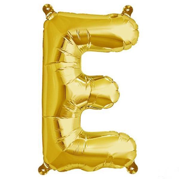 13" Gold Letter & Number Balloons, Shiny Metallic Mylar Foil Alphabet Balloons - Linen Luxes