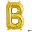 13" Gold Letter & Number Balloons, Shiny Metallic Mylar Foil Alphabet Balloons - Linen Luxes