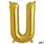 13" Gold Letter & Number Balloons, Shiny Metallic Mylar Foil Alphabet Balloons - Linen Luxes