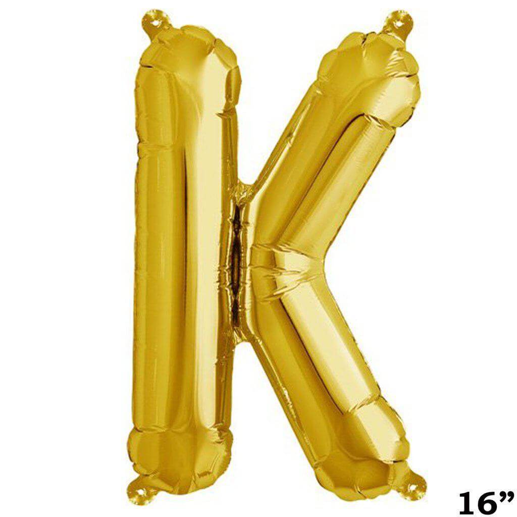 13" Gold Letter & Number Balloons, Shiny Metallic Mylar Foil Alphabet Balloons - Linen Luxes