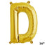 13" Gold Letter & Number Balloons, Shiny Metallic Mylar Foil Alphabet Balloons - Linen Luxes