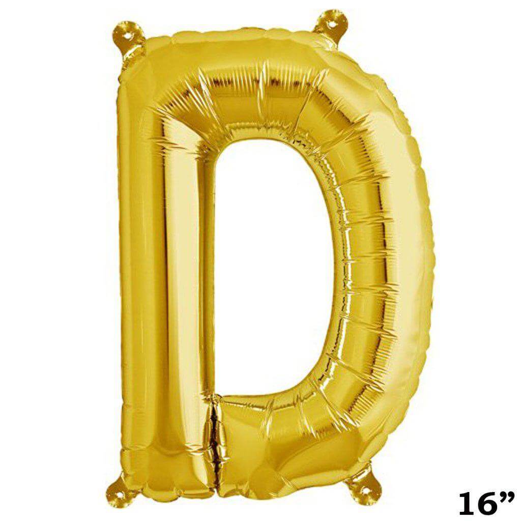 13" Gold Letter & Number Balloons, Shiny Metallic Mylar Foil Alphabet Balloons - Linen Luxes