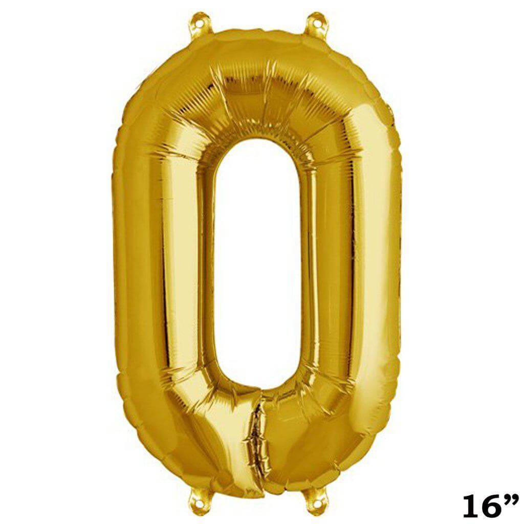 13" Gold Letter & Number Balloons, Shiny Metallic Mylar Foil Alphabet Balloons - Linen Luxes