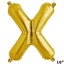 13" Gold Letter & Number Balloons, Shiny Metallic Mylar Foil Alphabet Balloons - Linen Luxes
