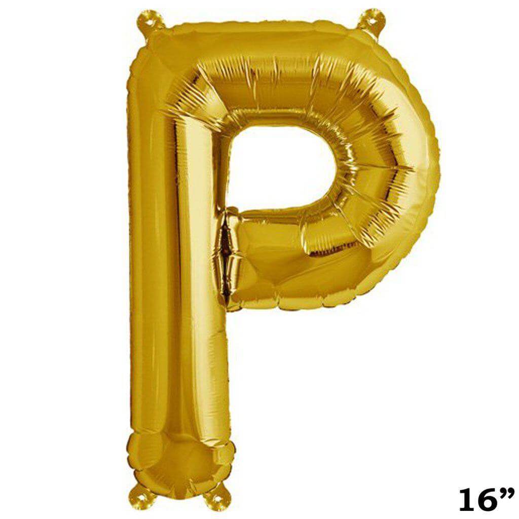 13" Gold Letter & Number Balloons, Shiny Metallic Mylar Foil Alphabet Balloons - Linen Luxes