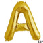 13" Gold Letter & Number Balloons, Shiny Metallic Mylar Foil Alphabet Balloons - Linen Luxes