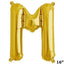13" Gold Letter & Number Balloons, Shiny Metallic Mylar Foil Alphabet Balloons - Linen Luxes