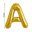 13" Gold Letter & Number Balloons, Shiny Metallic Mylar Foil Alphabet Balloons - Linen Luxes