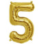 13" Gold Letter & Number Balloons, Shiny Metallic Mylar Foil Alphabet Balloons - Linen Luxes
